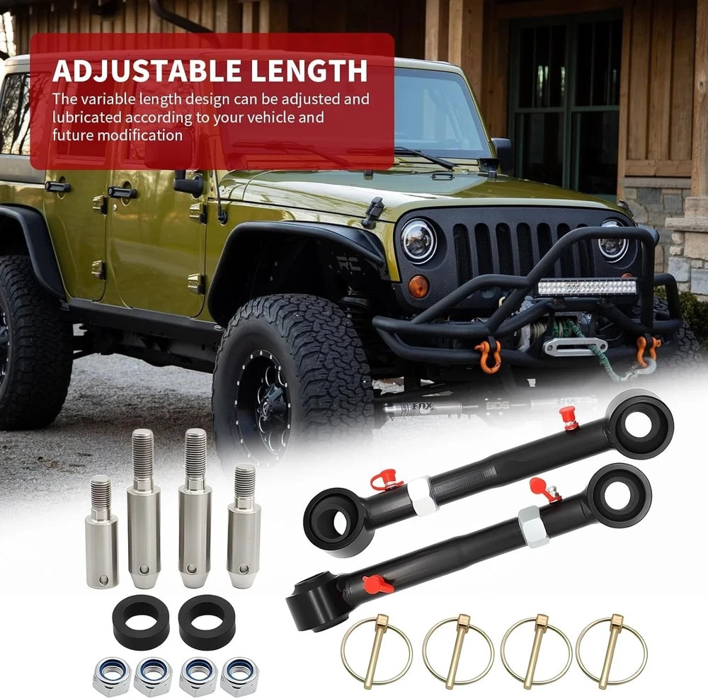 Adjustable Front Sway Bar Links Quick Disconnect 2.5-6″ Lift Nakkaa (72 chars)