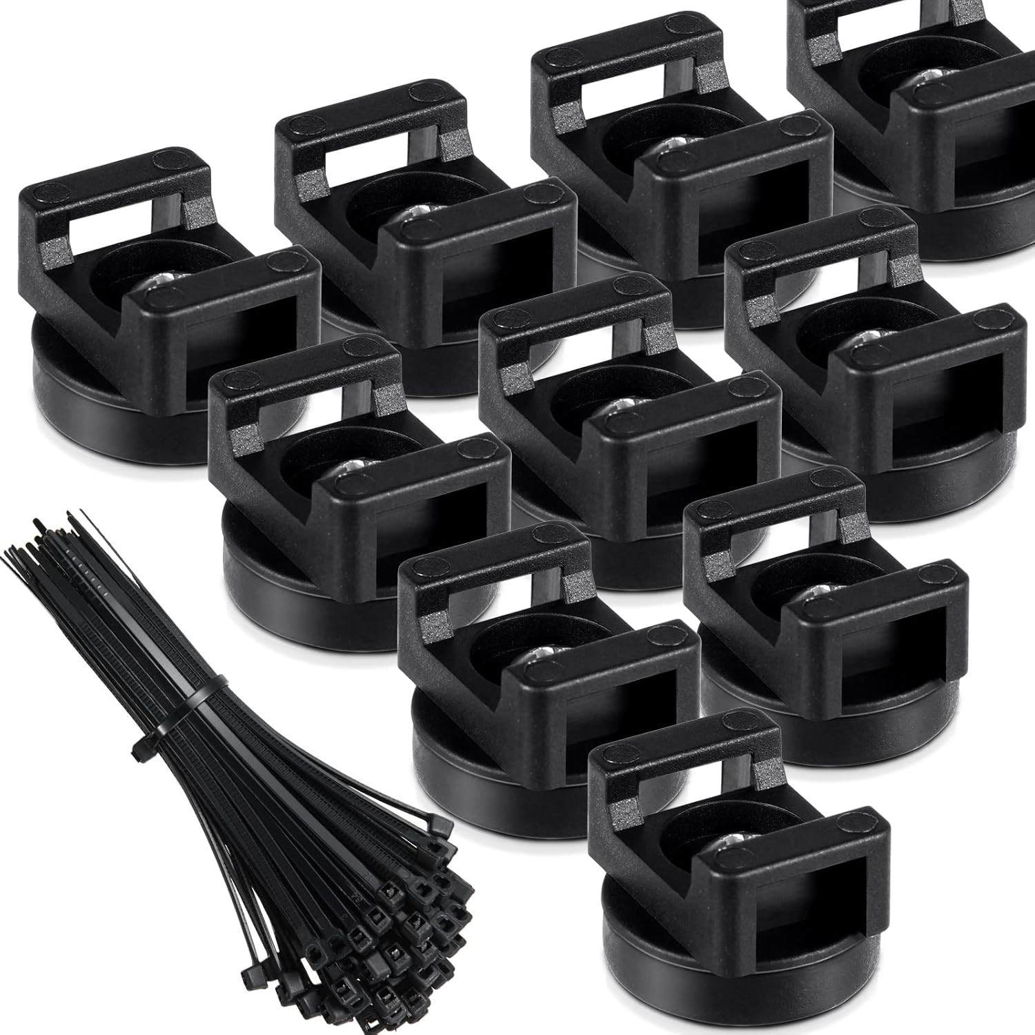 Yookeer 60 Pieces Magnetic Zip Tie Mount Multipurpose Cable Holder Magnets Magne