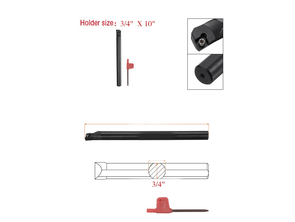 95° 1/2″ SHANK 7″ LONG Lathe Indexable Boring Bar S08-SCLCR-2 Turning Holder USA