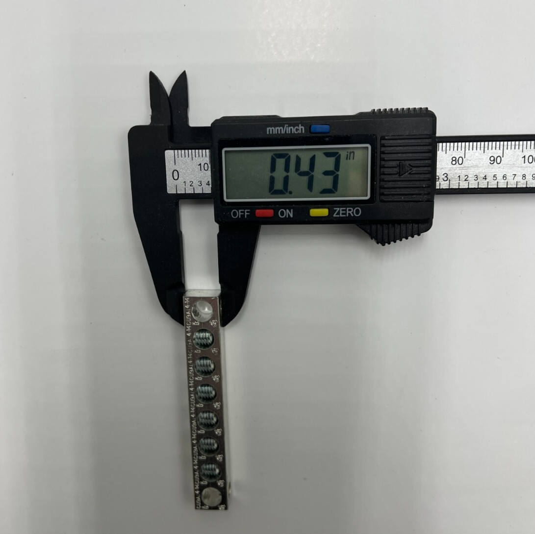 (QTY 100) Ground Bar 4-14CU9AL 6 Position 2 Mounting Holes 2.77 in x 0.43 in