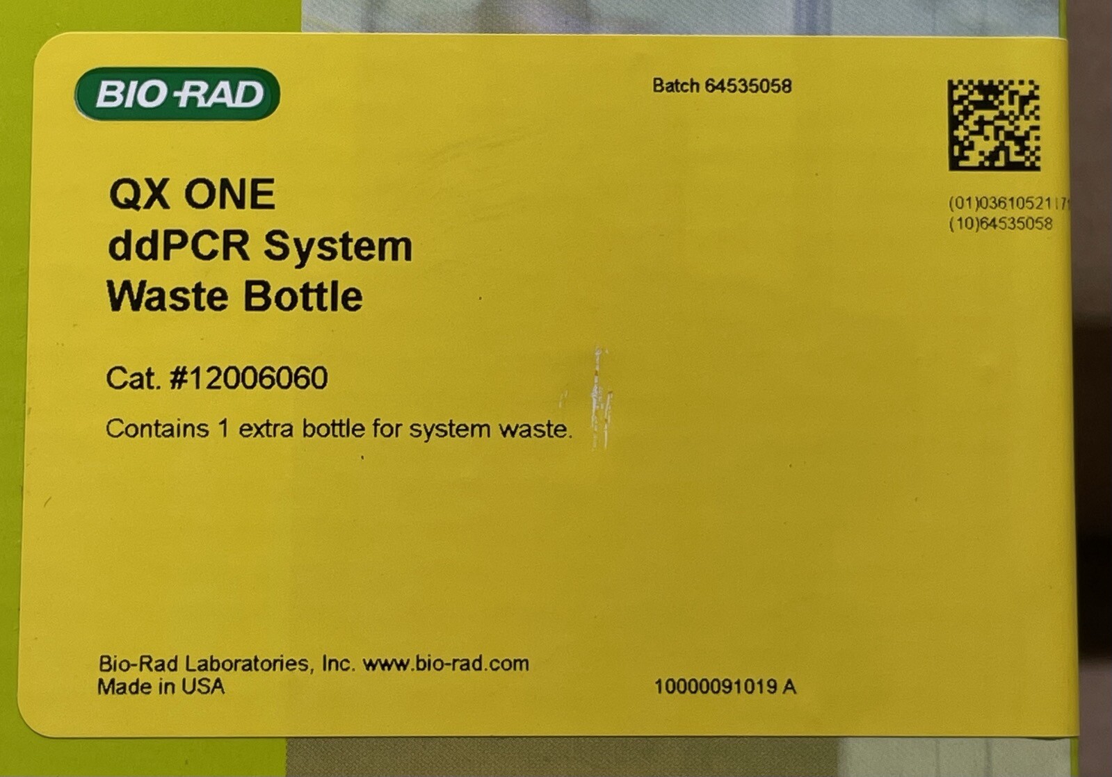 BioRad QX ONE ddPCR System Waste Bottle #12006060