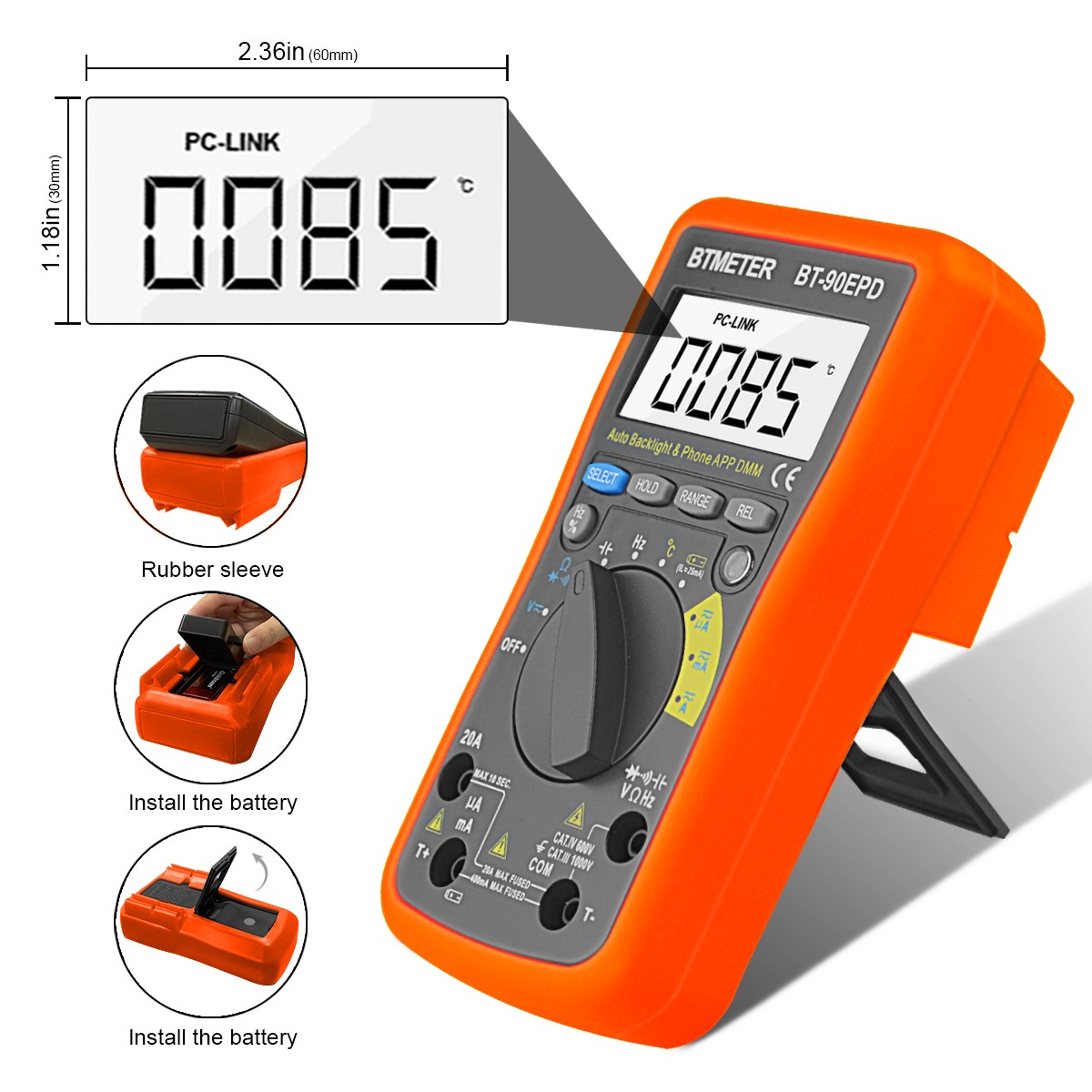 BTMETER AC/DC Auto Ranging Digital Clamp Meter 2000A Or Digital Multimeter 20A