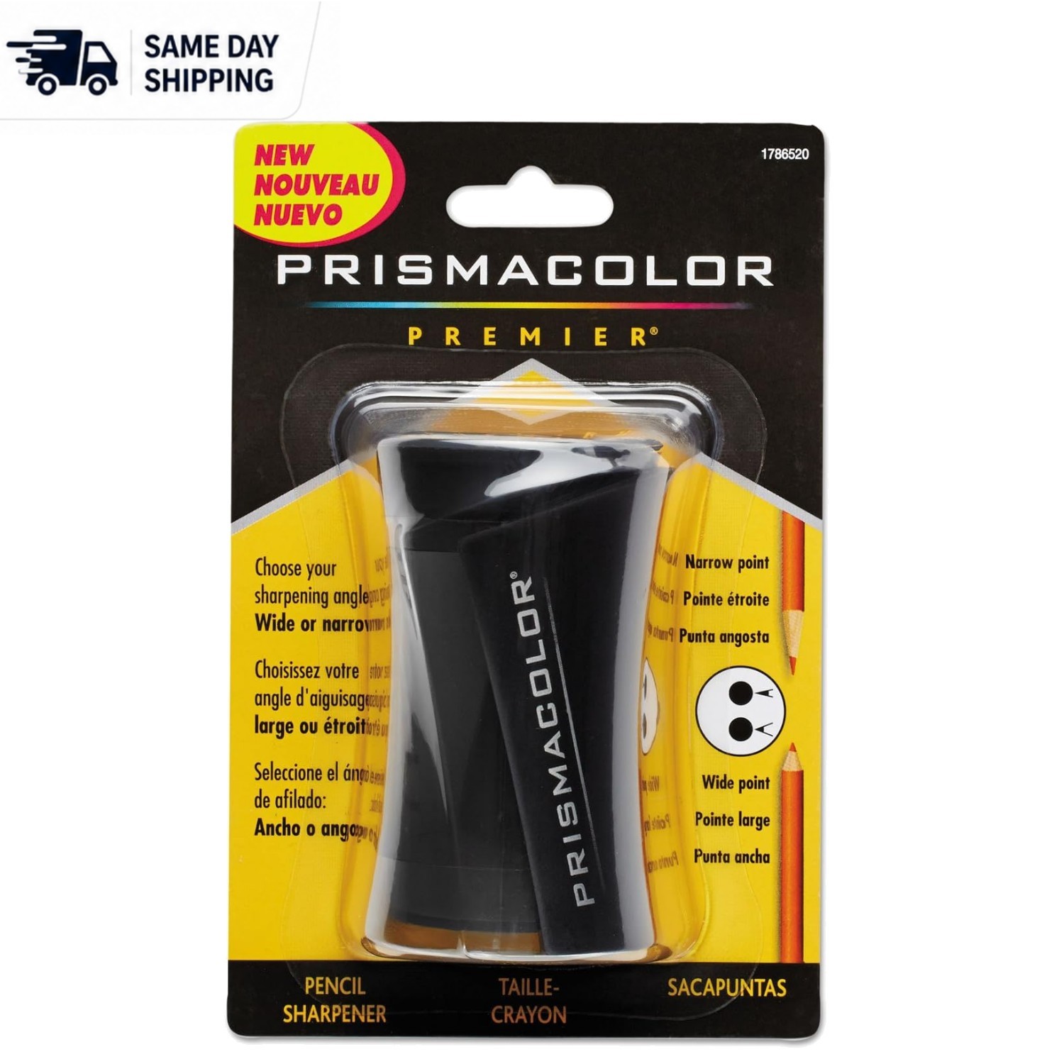 Compact and Portable Premier Pencil Sharpener with Dual Blades for Precision