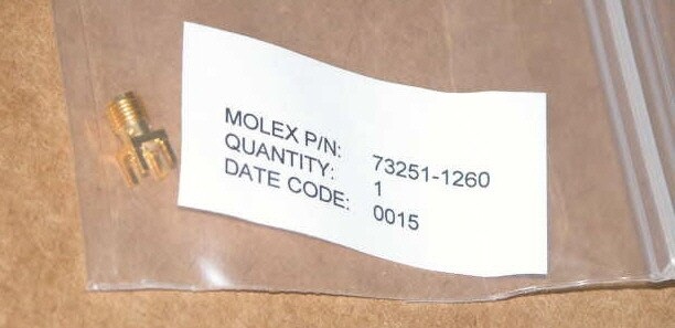 10 Molex SMA Gold Plated Surface Mount PCB Connectors 73251-1260 smt of 73391-00