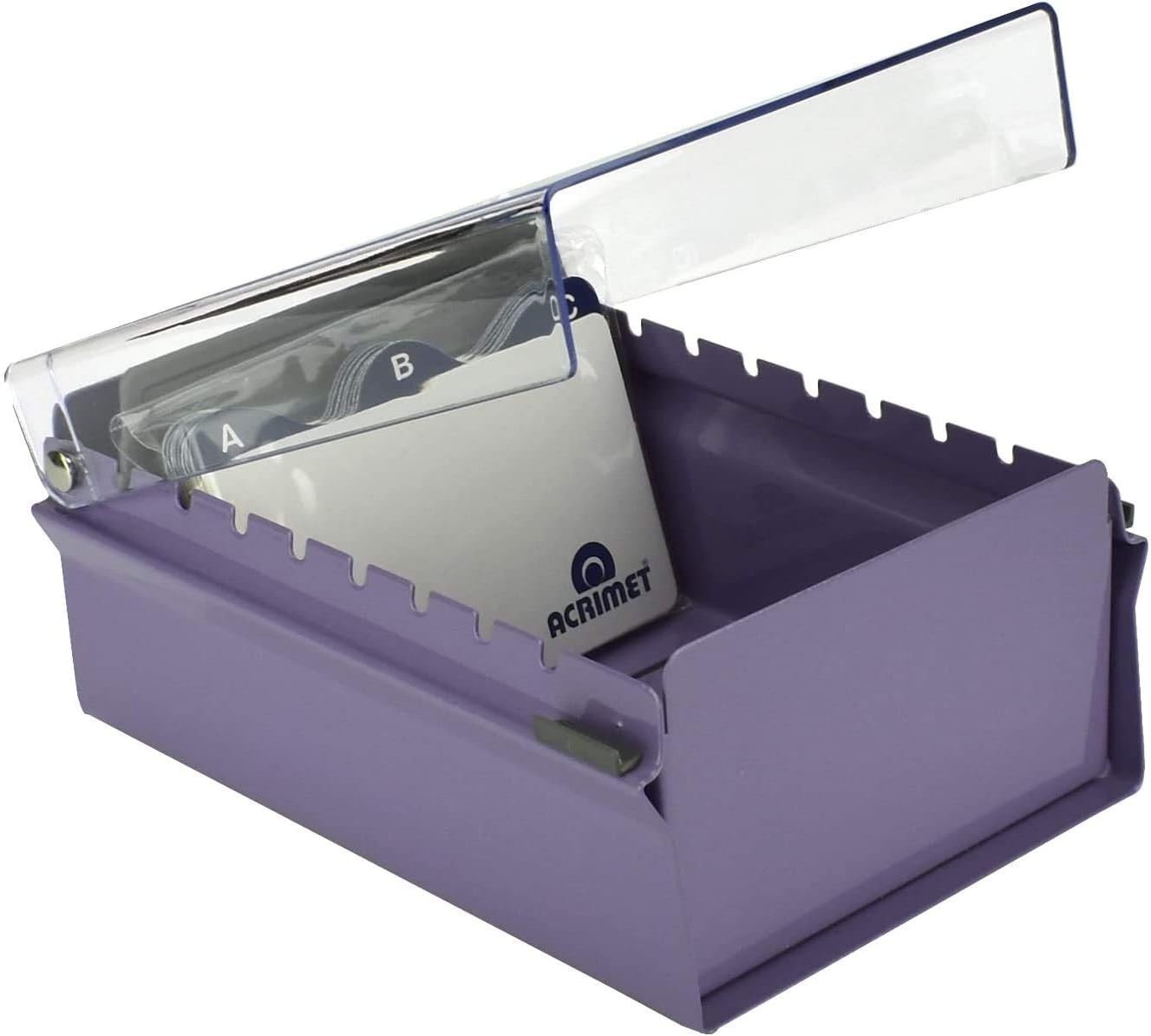 Heavy Duty 3×5 Card File Box Organizer + AZ Index – Purple