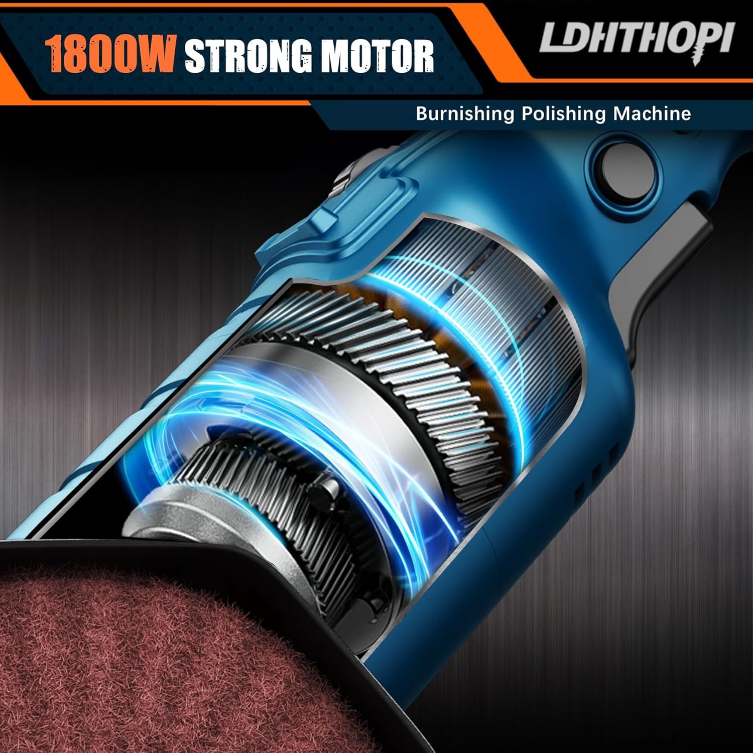 1800W Burnishing Polishing Machine, 110V Handheld Electric Stainless Steel Polis