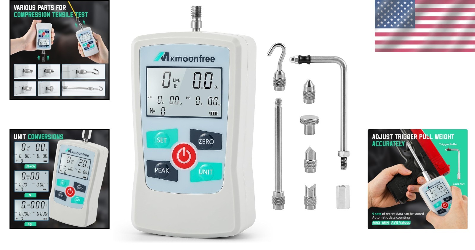 Upgrade 110LB MMF Force Gauge | MAX MIN AVG | High Precision