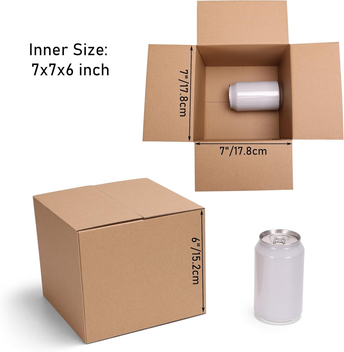40 Pack 7x7x6 Corrugated Shipping Boxes Packing Mailing Moving Cartons