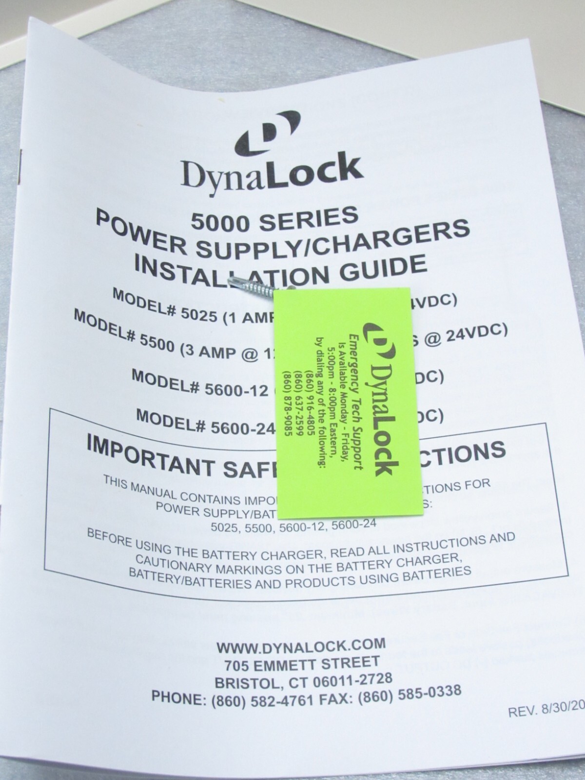 Dynalock BBU1-4-KLC 5500 Power Supply, 12/24 VDC with Battery Charger [CTOKC]