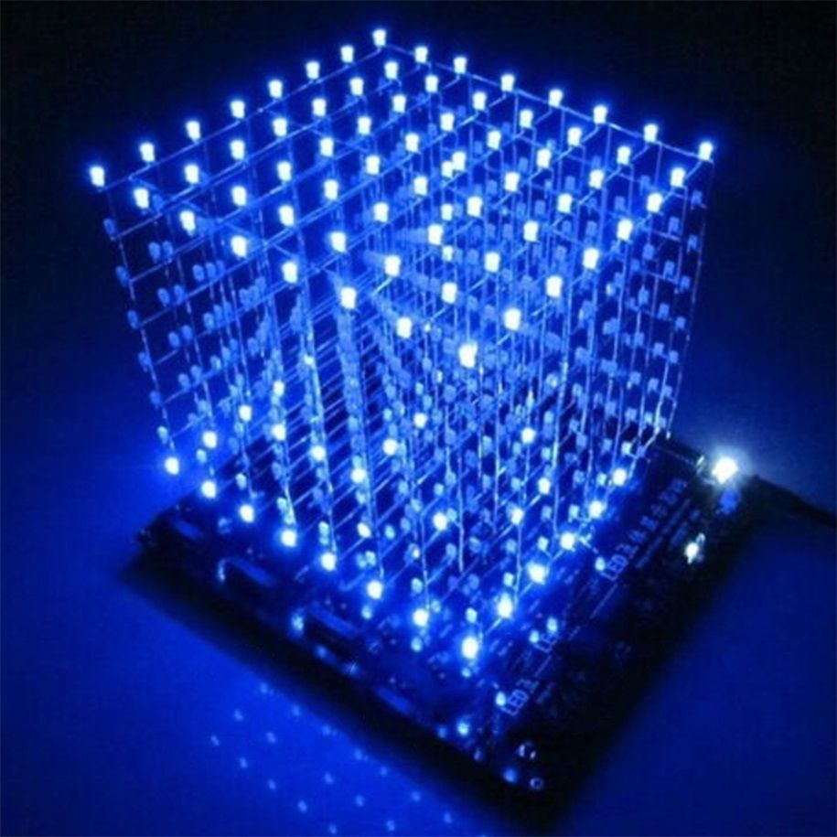 3D Light Squared DIY Kit 8x8x8 3mm LED Cube Blue Ray LED NEW