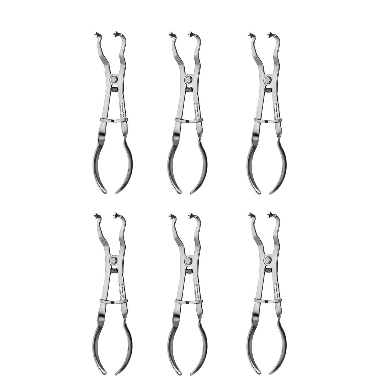 LOT of 6 Hu-Friedy RDF Rubber Dam Clamp Forceps Dental Endodontic Instruments