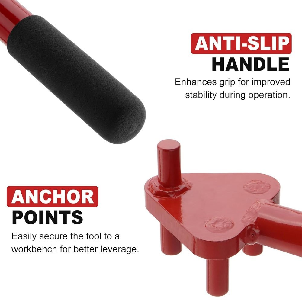Manual Rebar Bender for 5/8 inch Rebar Flat Steel Rod Bending Tool Hand Operated