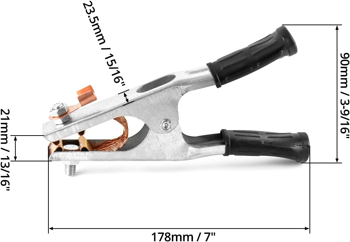Welding Ground Clamp 2 Pack 500A Electroplated Copper Earth Clip Manual Welder