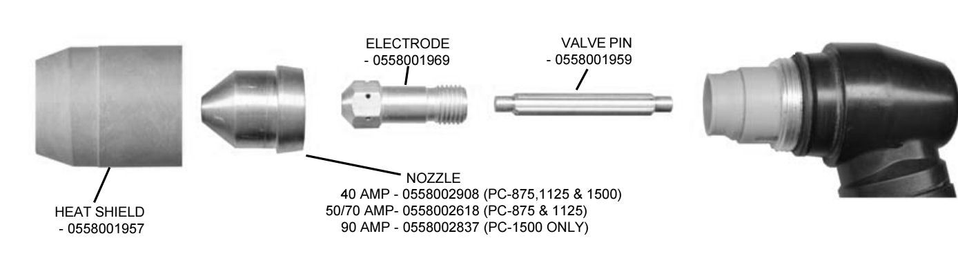 10pc x 0558001969 Electrodes + 50/70A Nozzles for ESAB® PT-32 PT32 Plasma Cutter