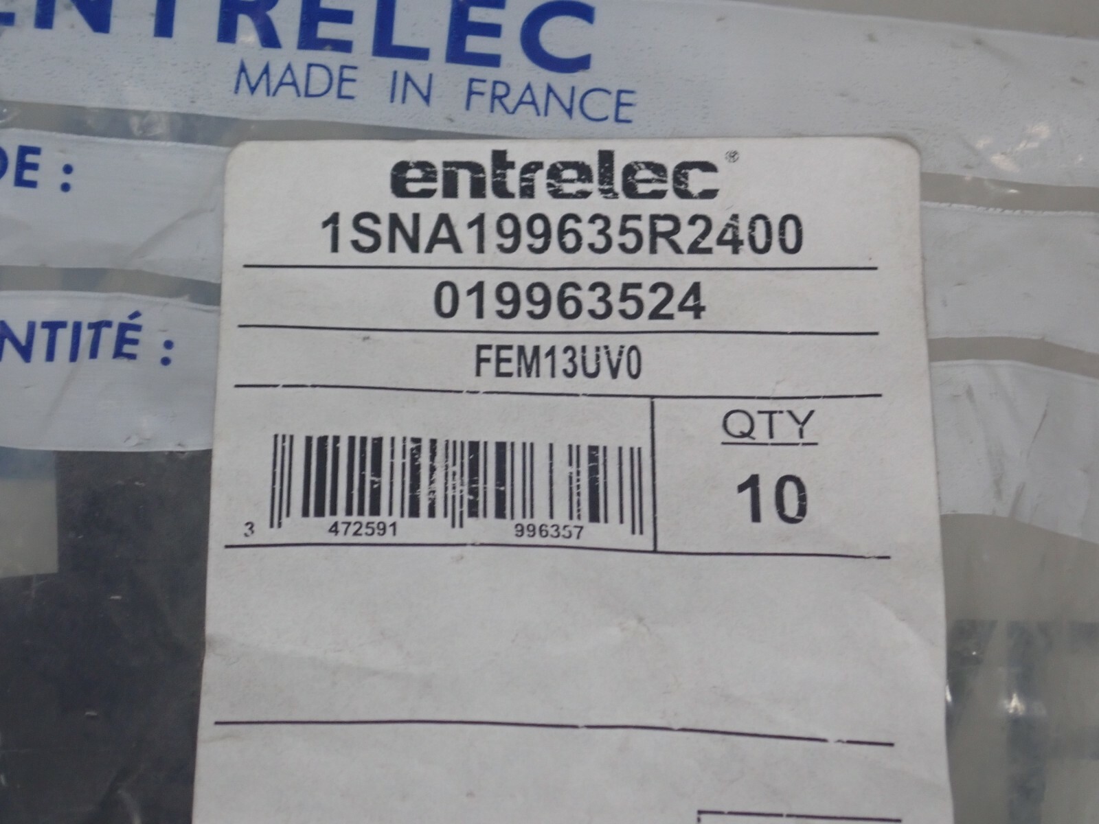 ENTRELEC FEM 13U 1SNA199635R2400 TERMINAL BLOCK END PLATE LOT 10