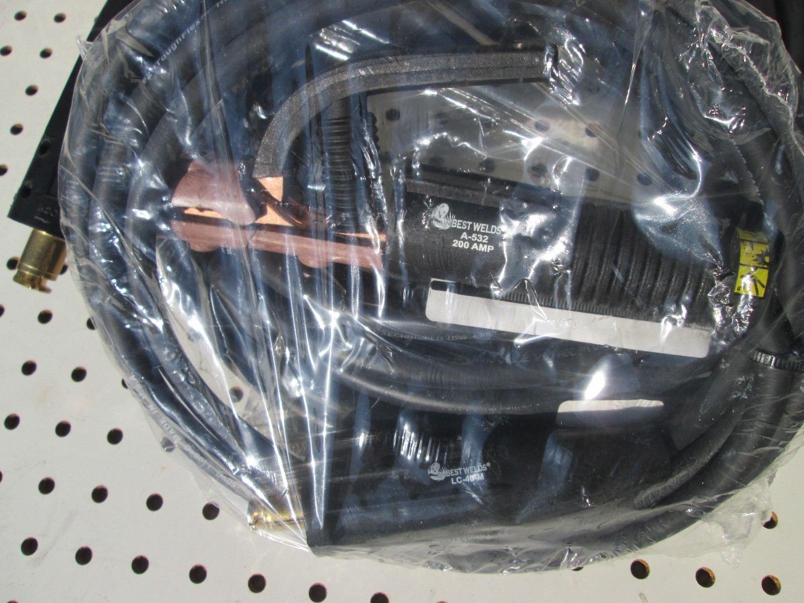 300 Amp Welding 2-50ft Lead Set LC40 ends 1/0 AWG cable W/stinger & ground clamp