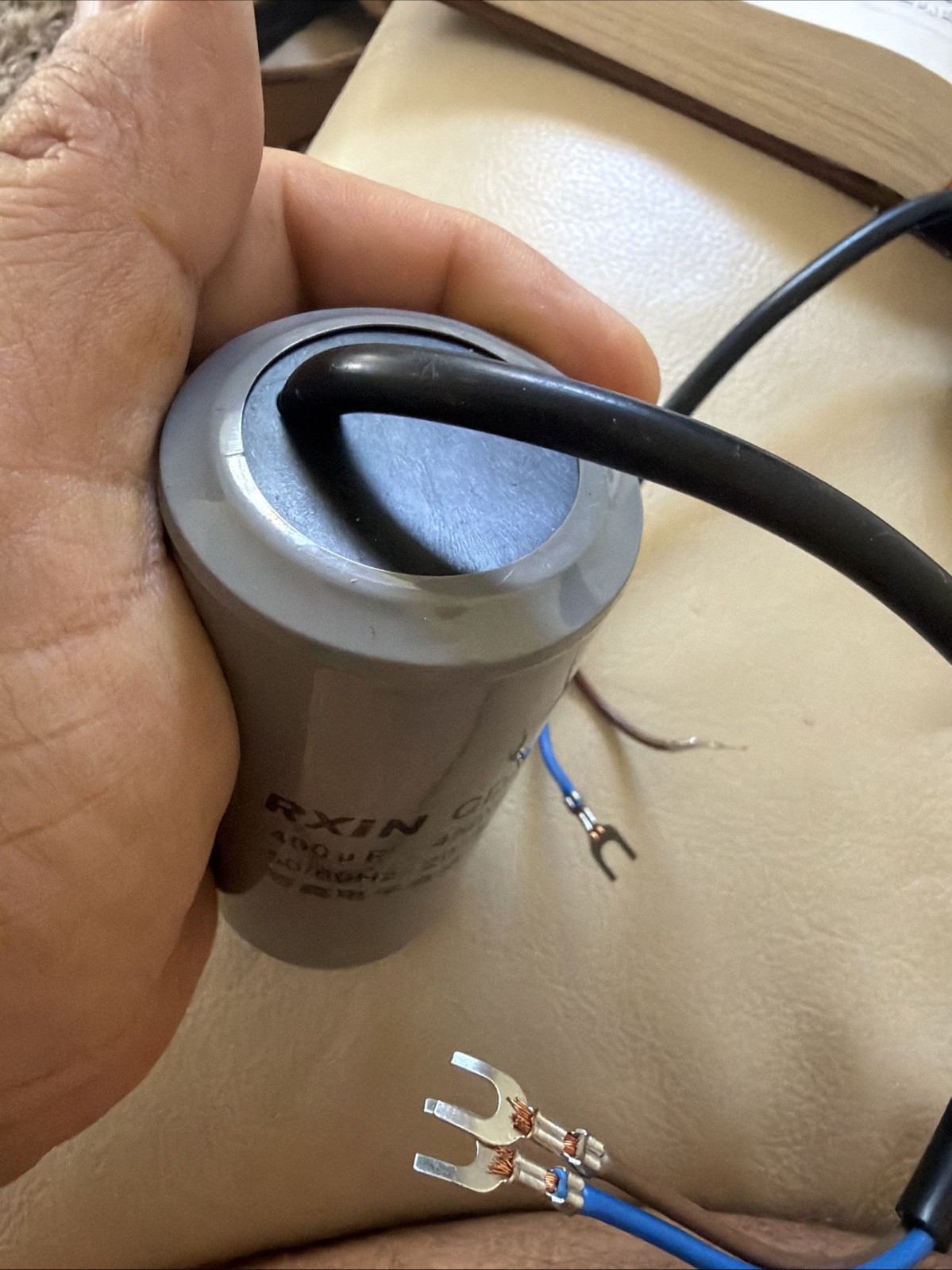 Rxin 2Pcs 400uF 450VAC 2 Wires 50/60Hz CD60 Run Capacitor For Ac Water Heater