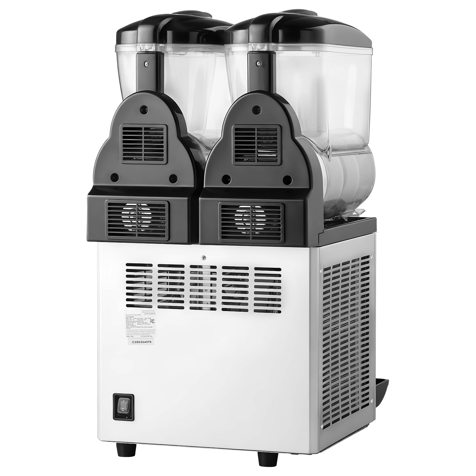 Uimoso Dual-Tank Frozen Drink Machine for Slushies and Margaritas, 15L Capacity