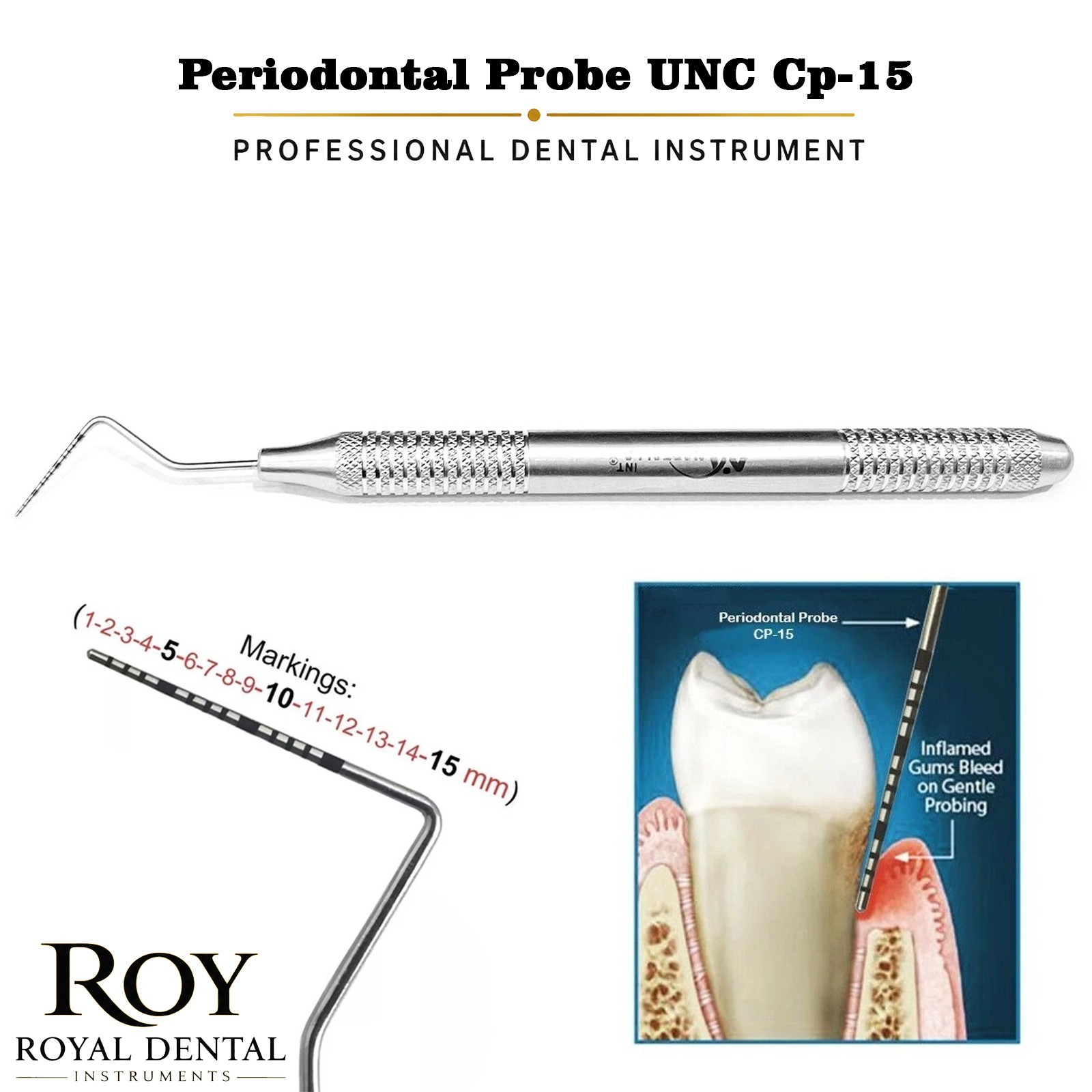 Dental UNC-15 CP Probe Color Coded-Marking Probe Periodontal Examination probe