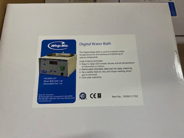 Whip Mix Digital Water Bath 115V With Removable Stainless Steel Pan (NEW)