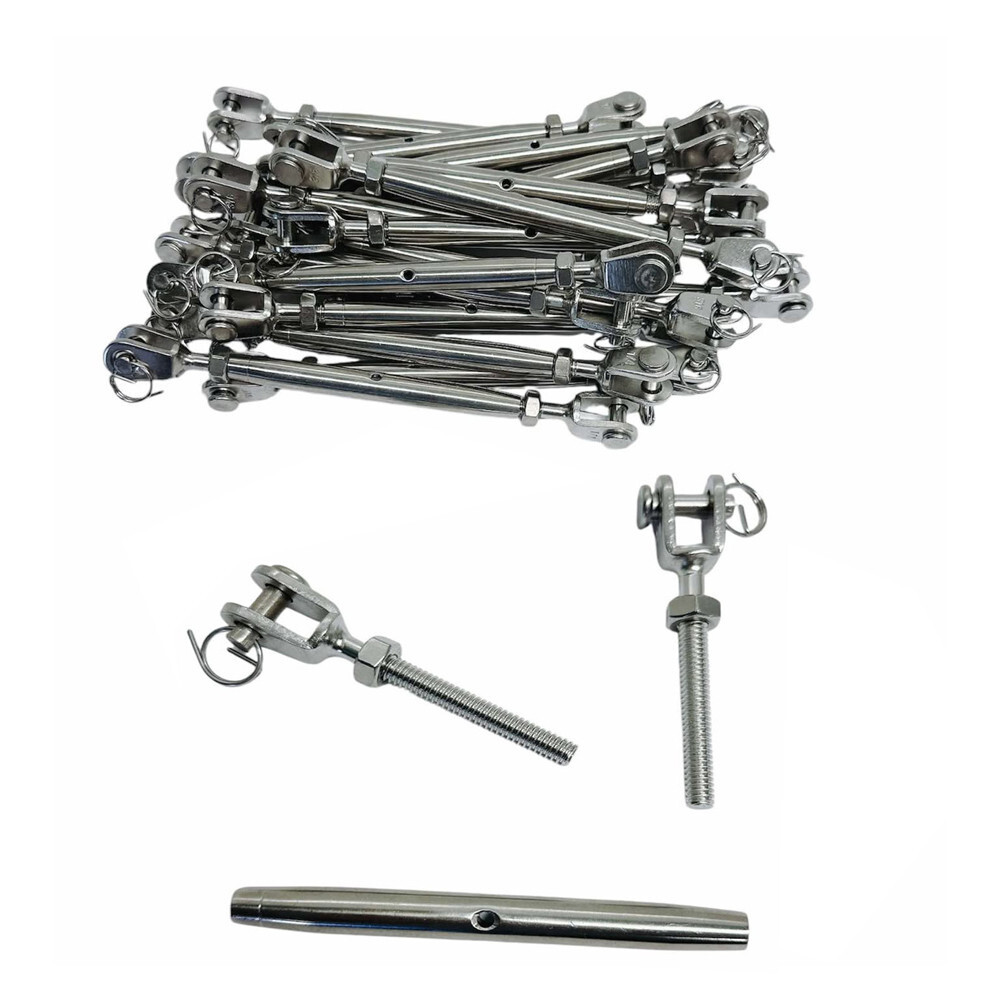 1/4 Inch Marine SS316 JAW JAW Rig Closed Body Turnbuckle WLL 300 Pounds 20 PCS