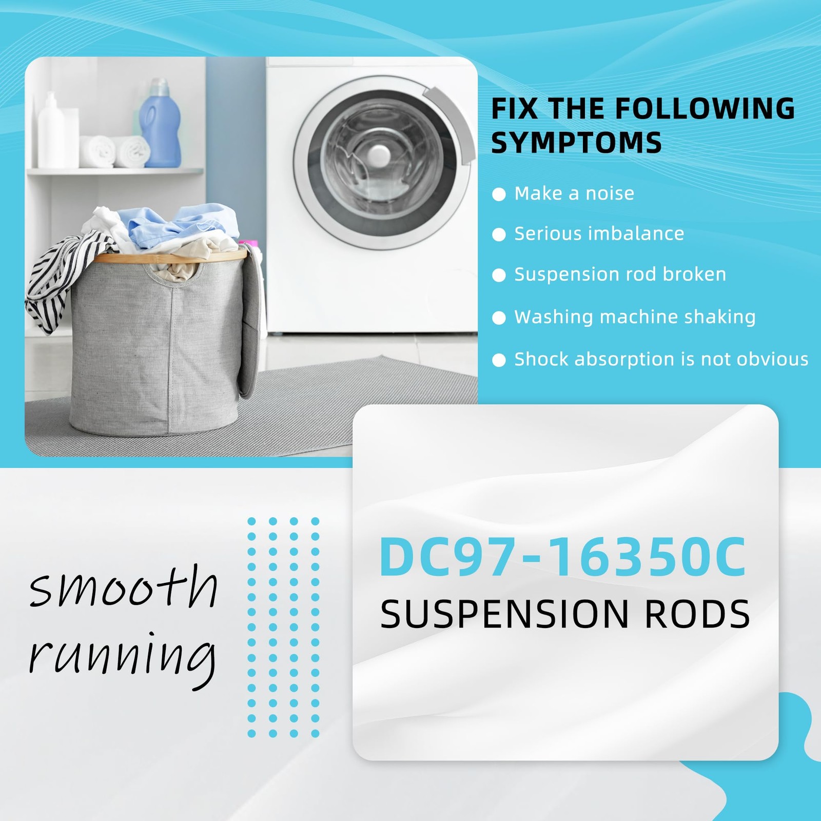[New Upgraded] WA50R5200AW/US WA40A3005AW/A4 26 inches, White and Black