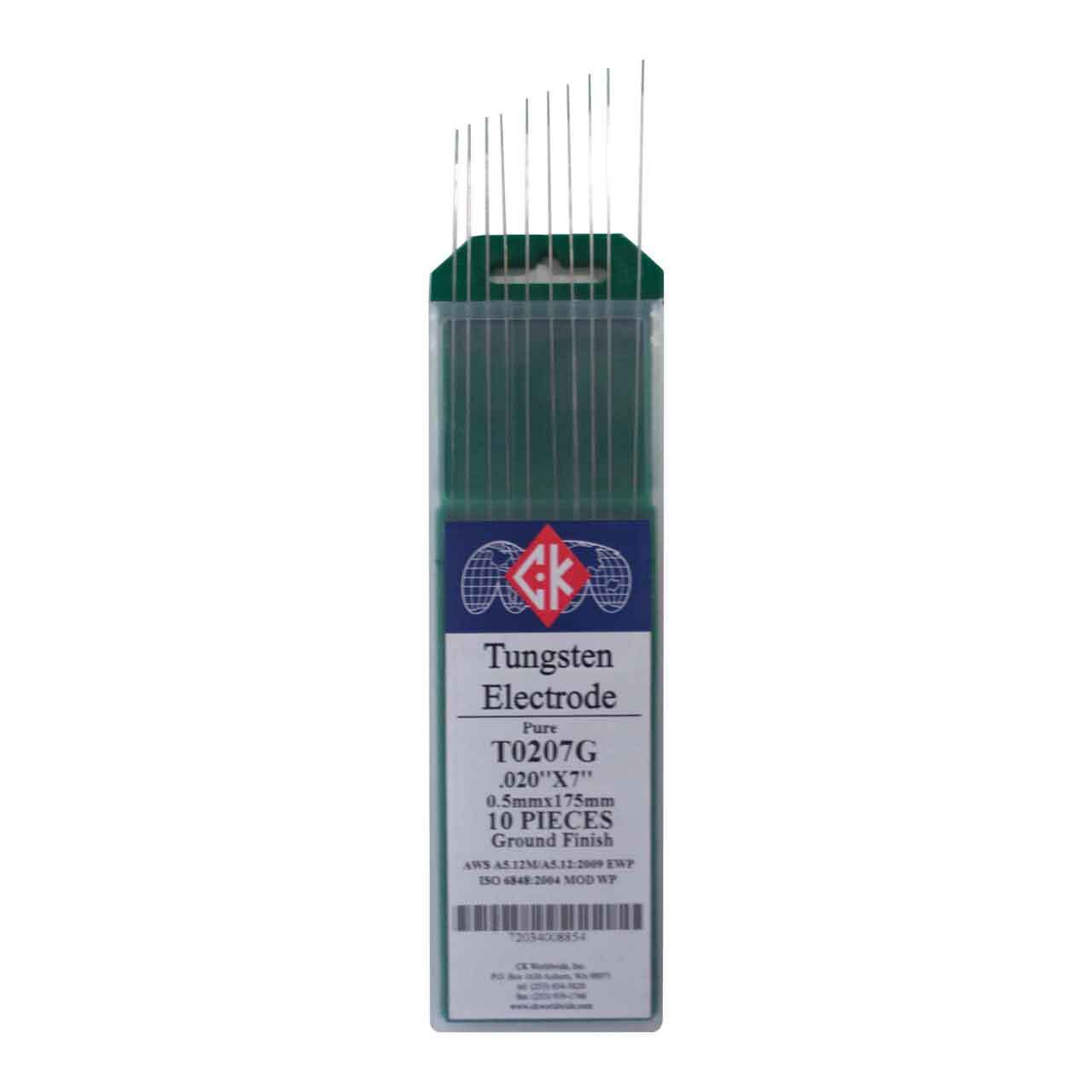 CK T0207G Pure Tungsten Electrode .020″ X 7″ 10 pack