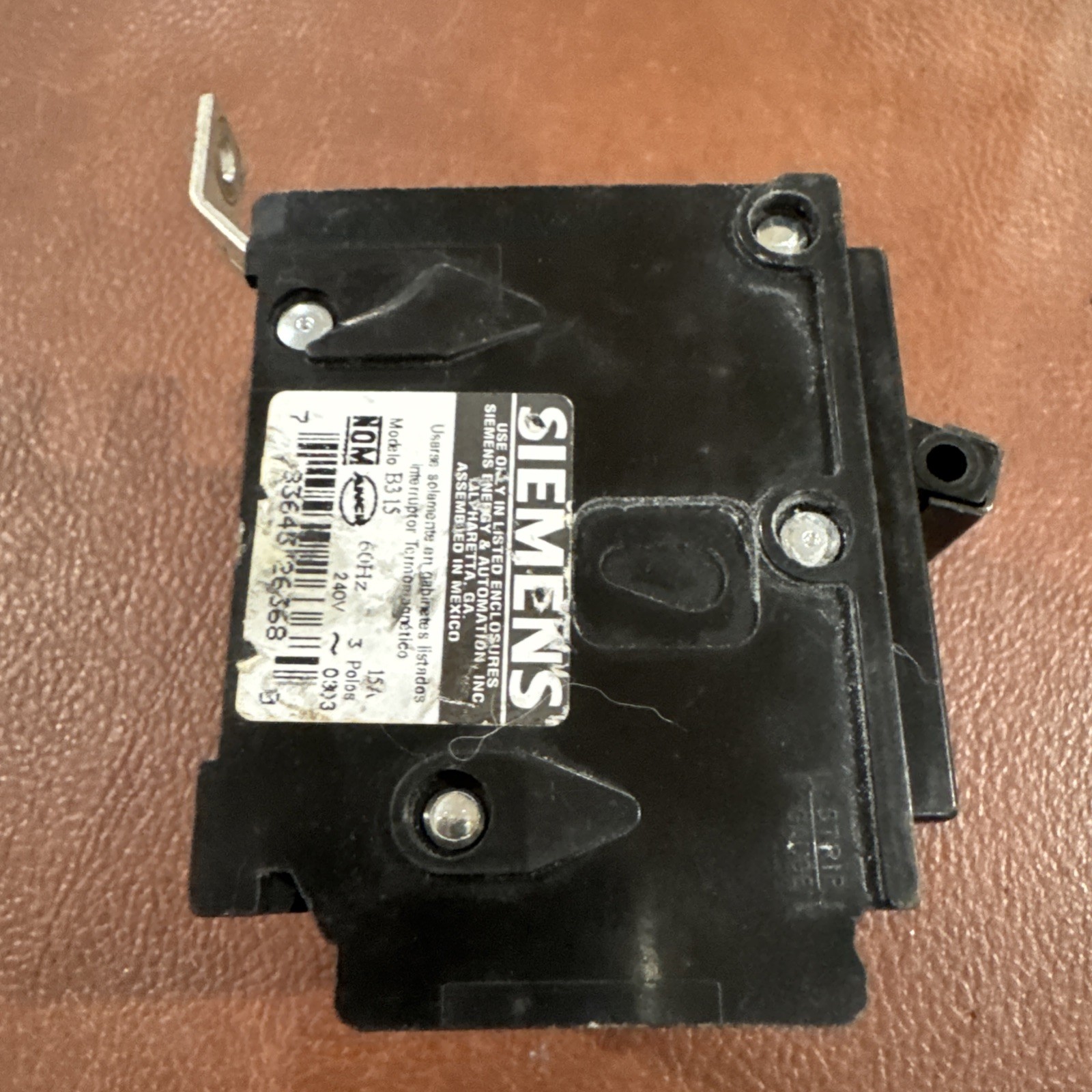 Siemens B315 3 Pole 15A 240V Bolt-on Circuit Breaker 15 Amp 3P