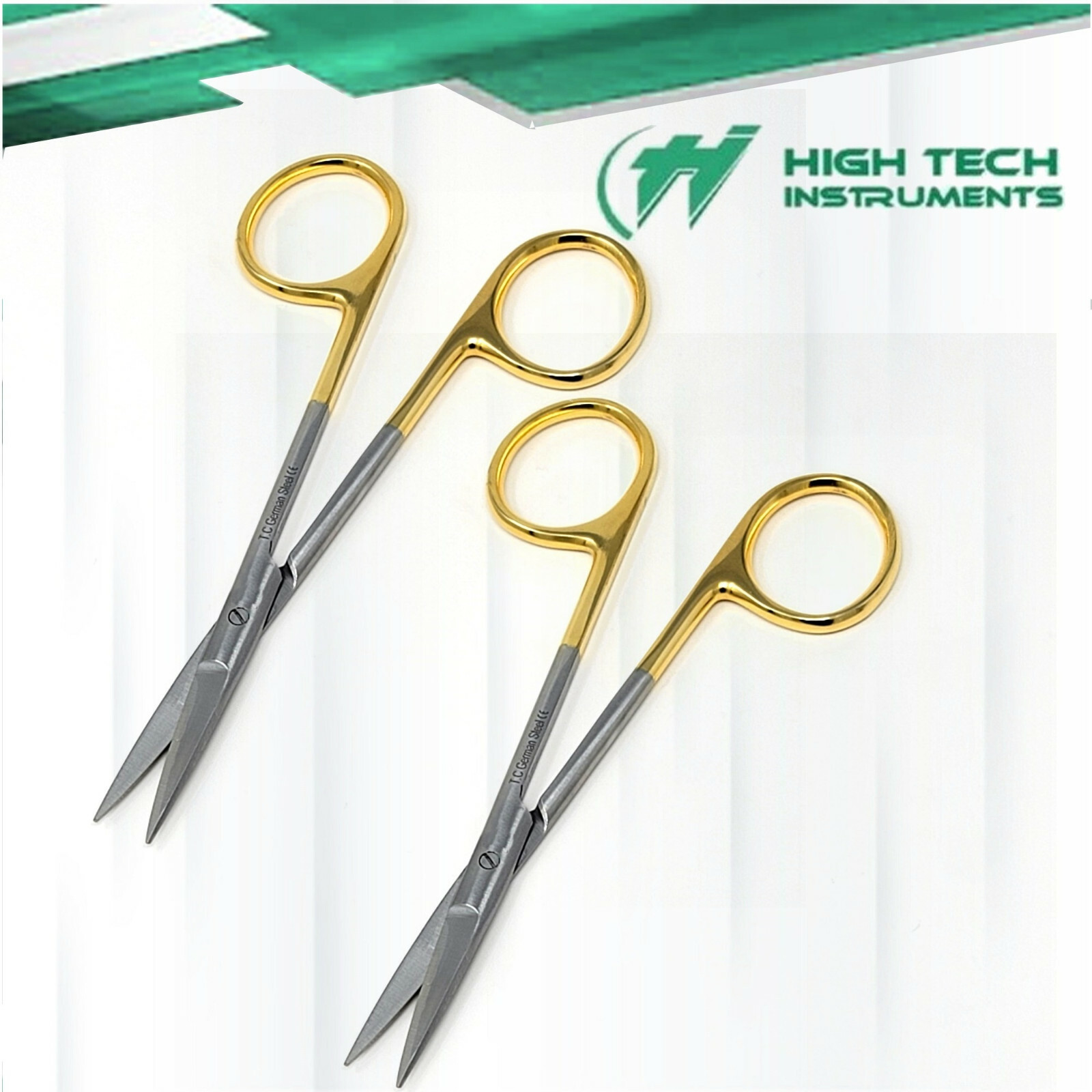 2 EACH Premium GERMAN TC Iris Scissors 4.5″ Straight Surgical Dental Instruments
