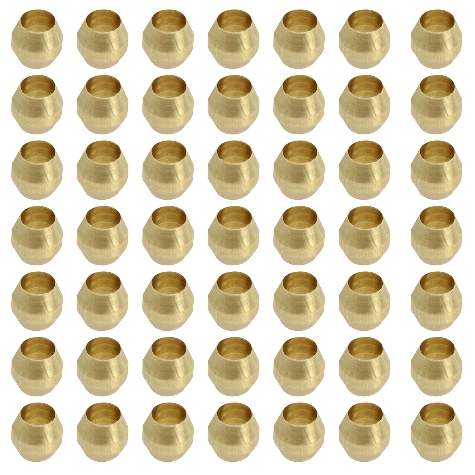 PDETVEO 50PCS 1/8 Inch Brass Compression Sleeve Ferrules, Inch, Gold