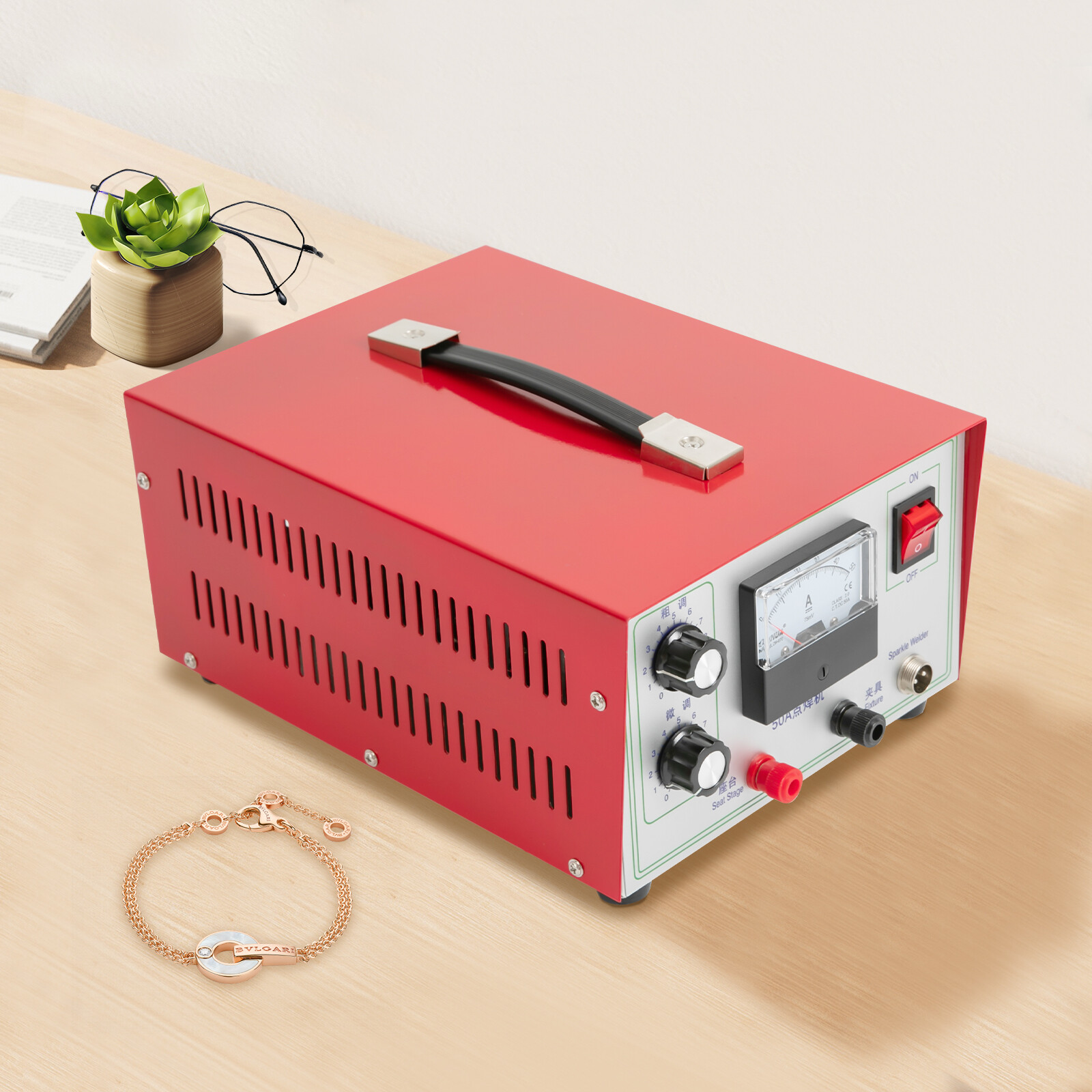 50A Countertop Jewelry Welding Machine Jewellery Spot Welder 500W 0.5-1.2mm