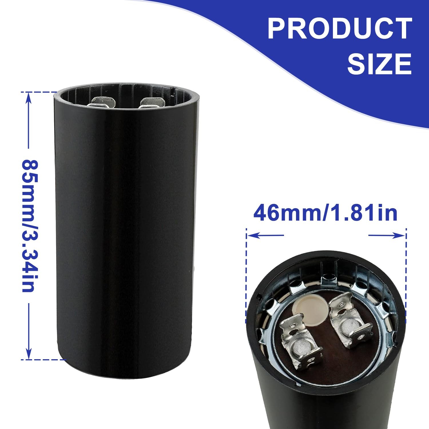 BOJACK 270-324 uF/MFD 250 VAC 50/60 Hz Universal Round Start Capacitor Electr…