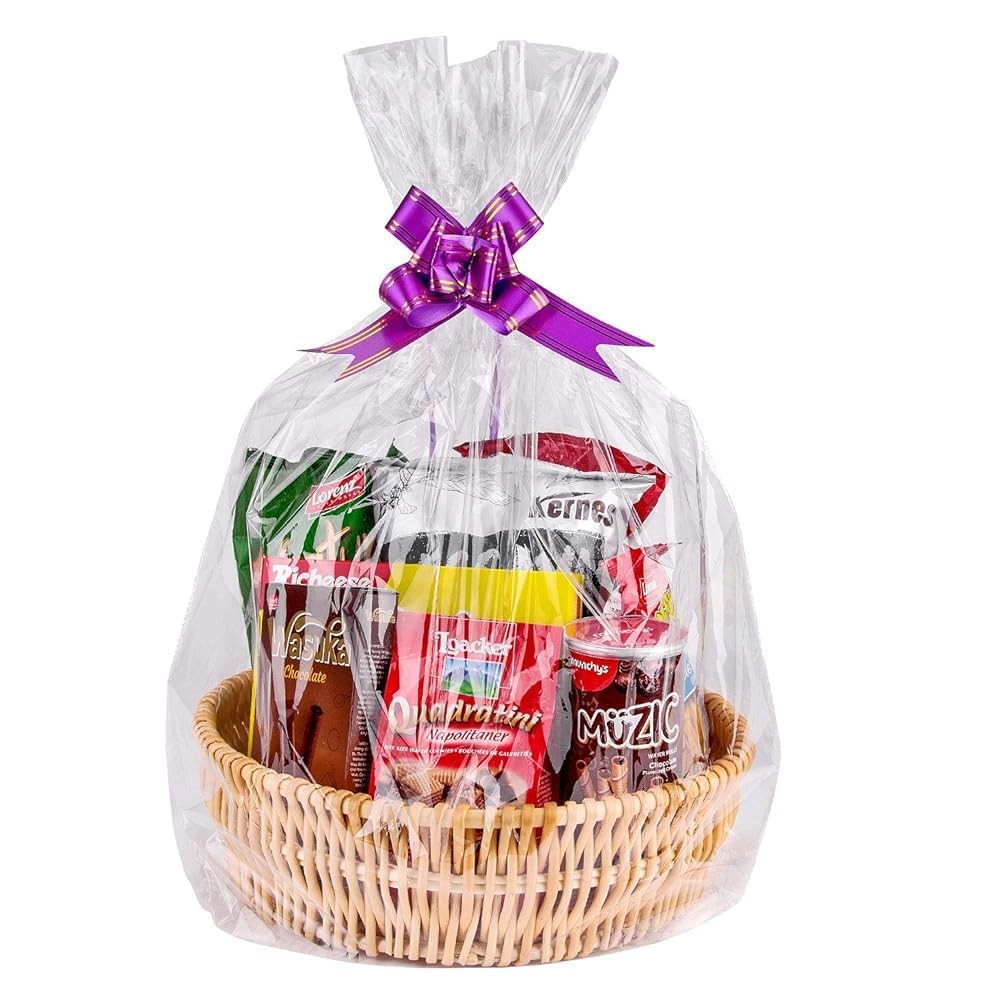 Awpeye Clear Basket Bags 20Pack Large Cellophane Gift Bags for Baskets Cellop…