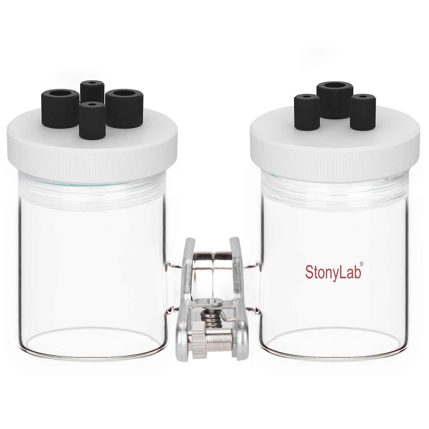 stonylab H-Type Electrolytic Cells, Borosilicate Electrochemical Cell with Do…