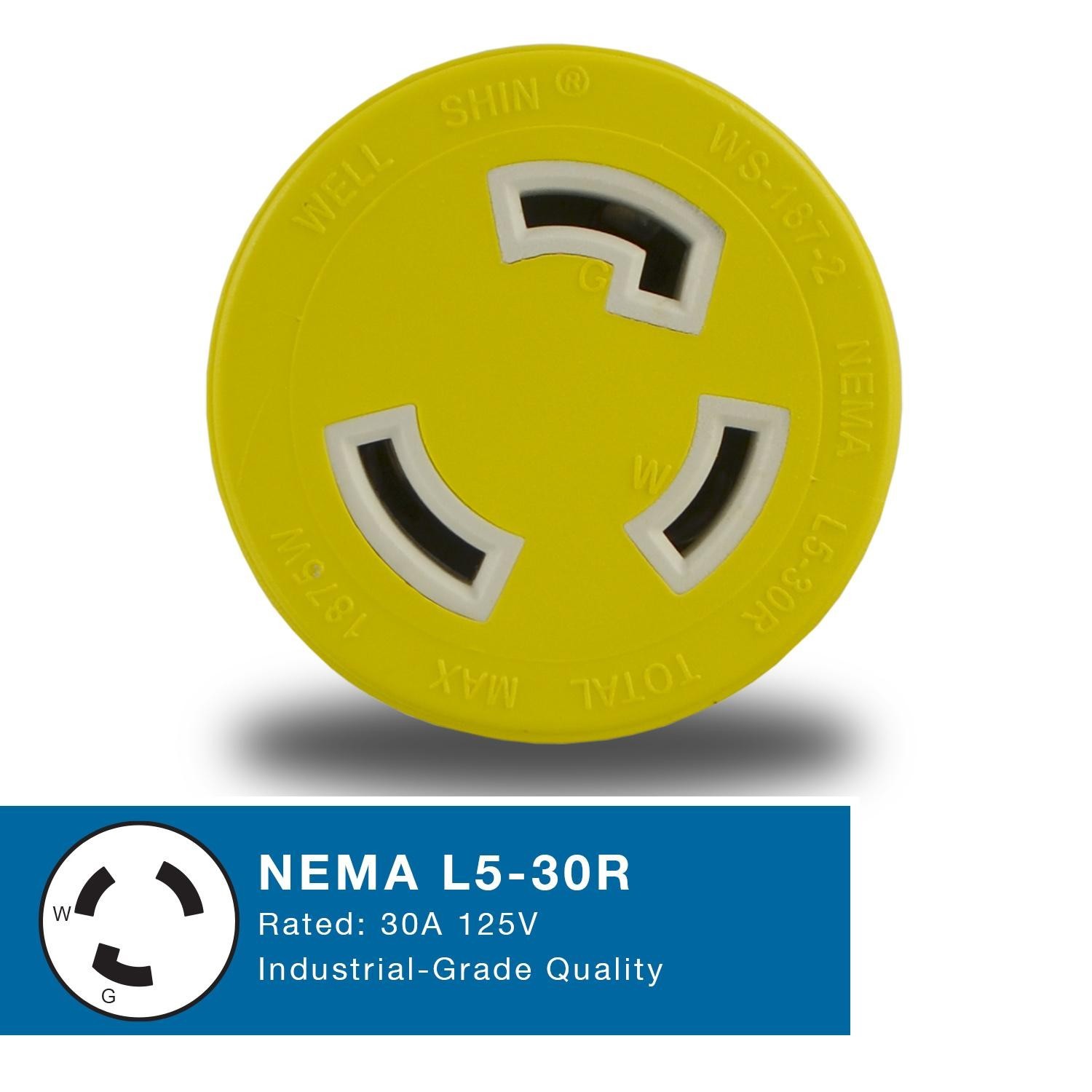 Conntek 30222-YW Plug Adapter NEMA 5-15P to L5-30R