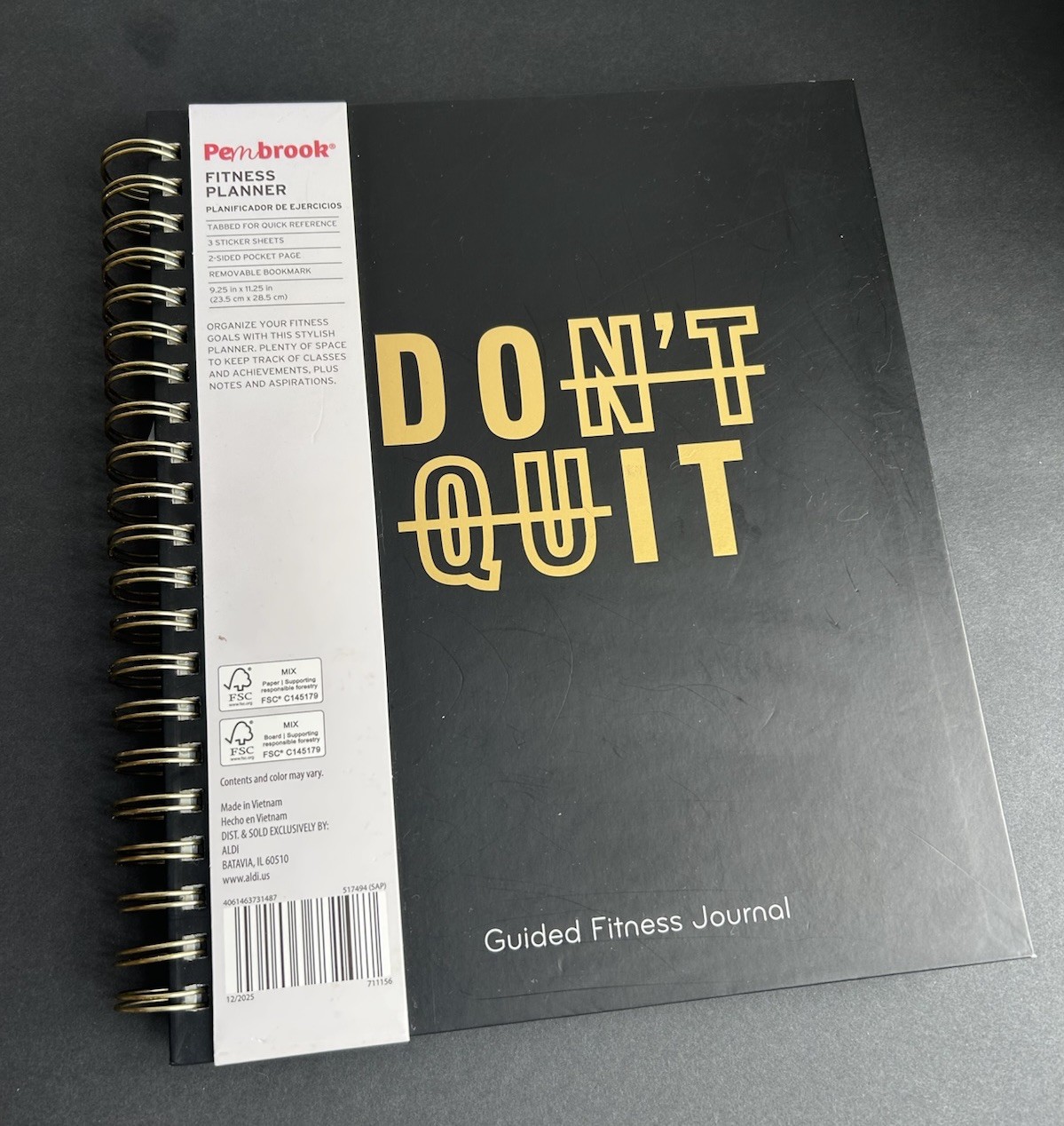 Undated Pembrook Wellness Planner Guided Fitness Workout Tracker Book Journal
