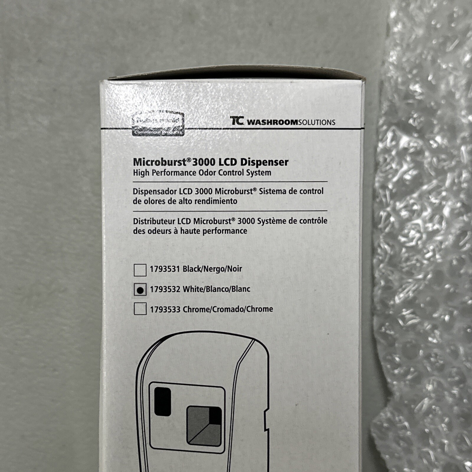 RCP 1793532 TC Microburst 3000 LCD Odor Control System – White New