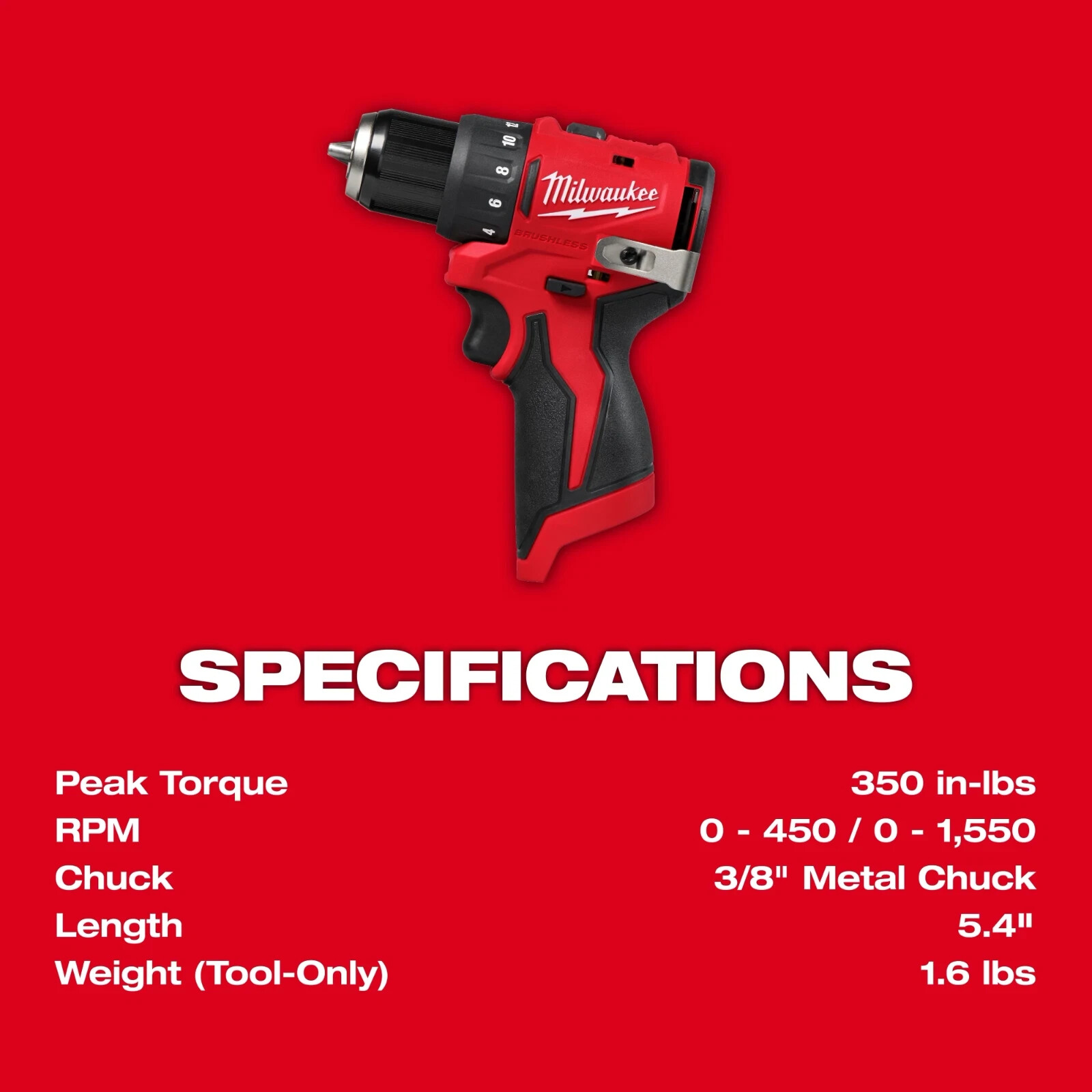 Milwaukee M12 12V 3494-22 Subcompact 2-Tool Combo Kit Brushless Impact & Drill