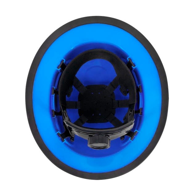 HD Blue Full Brim Hard Hat with 6 Point Suspension With Chin Strap