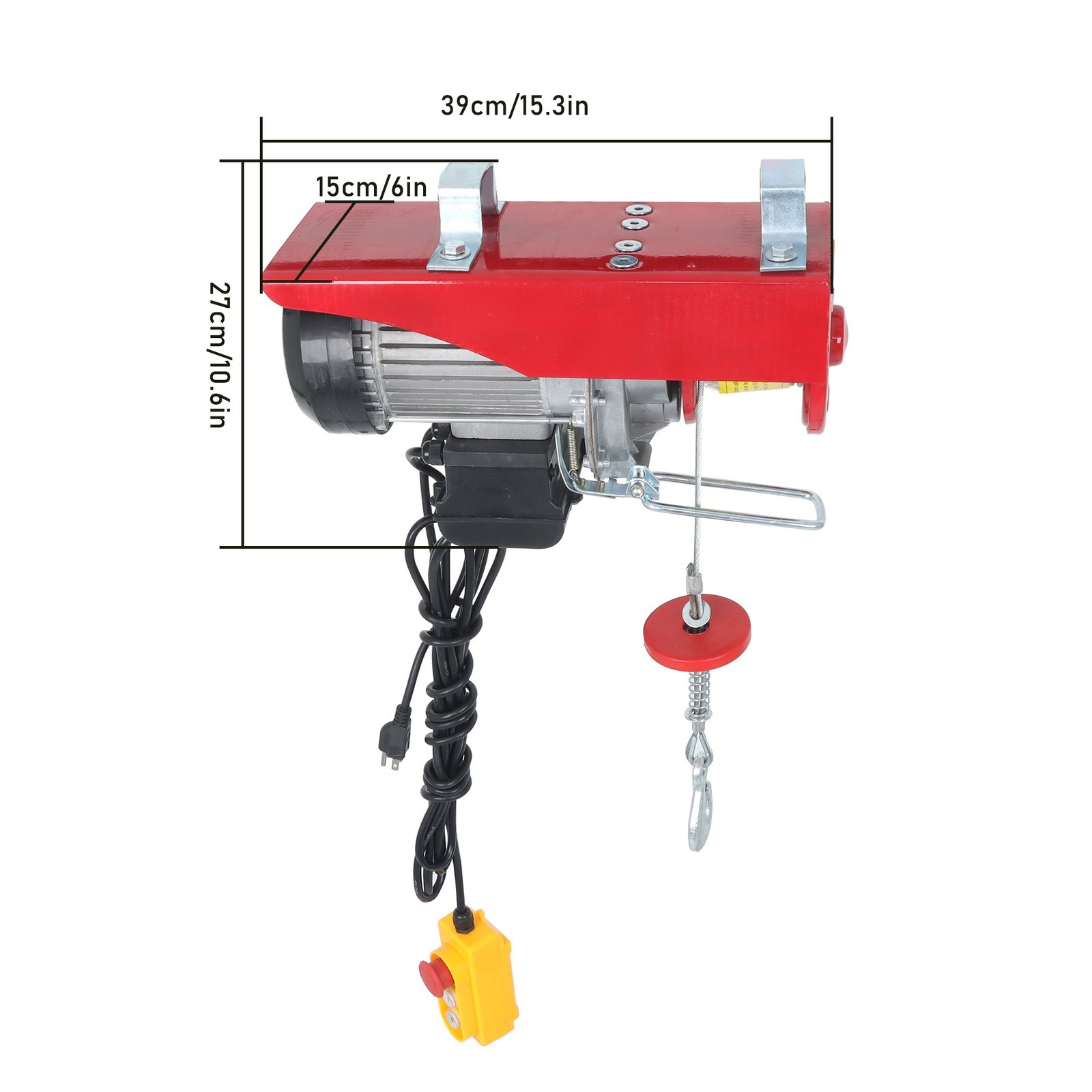 1320LBS Electric Winch 110V 1200W Mini Electric Hoist 14 FT Wired Remote Control