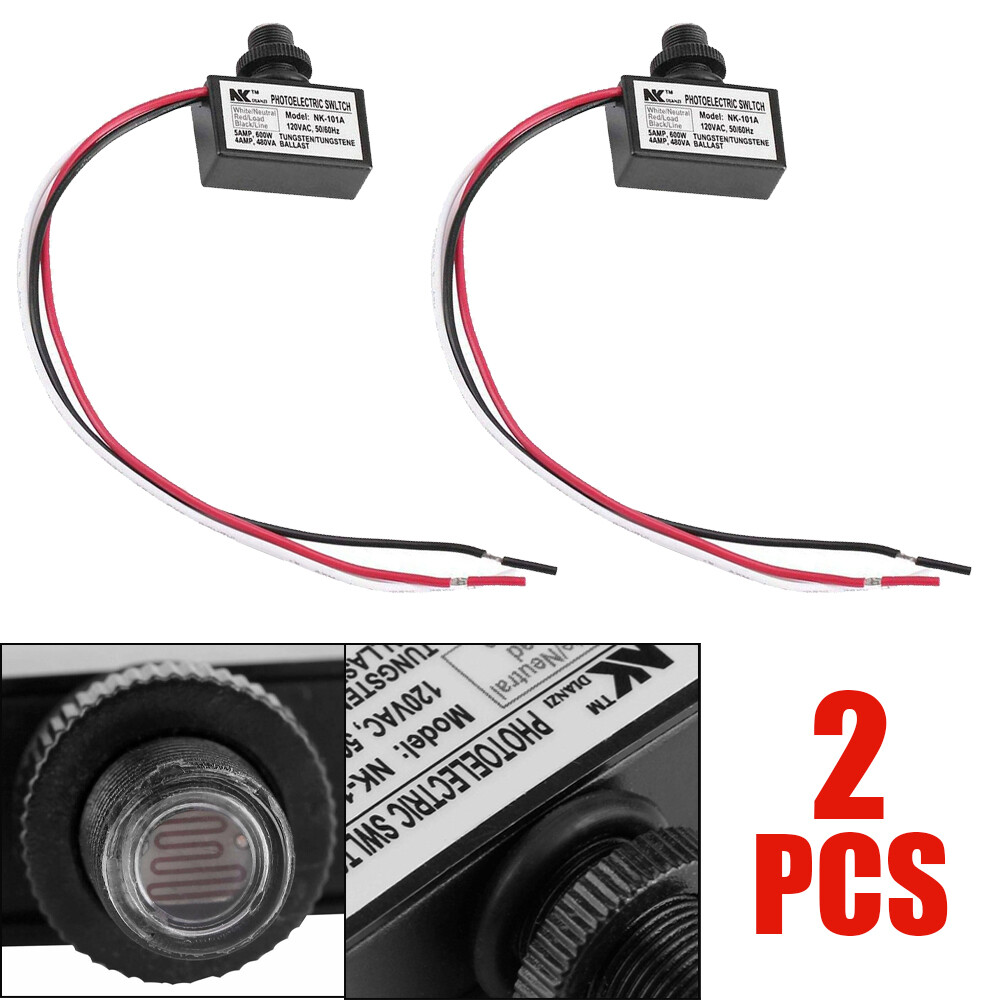 2X Photoelectric Photocell Dusk to Dawn Button Flush Mount Photo Control Switch