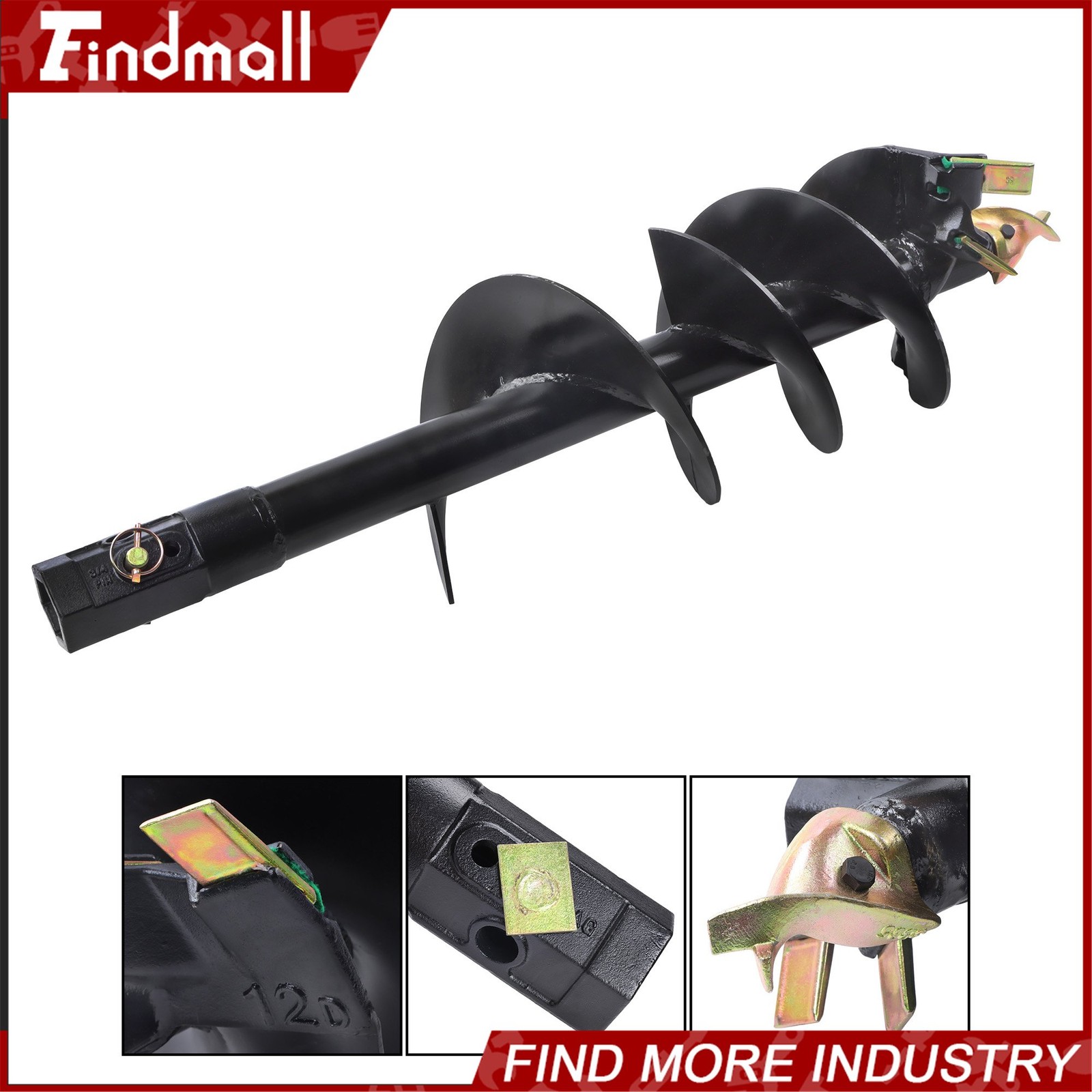 Findmall 2″ Hex Shank 12″ x 48″ Post Hole Digger Auger Bit For Excavator