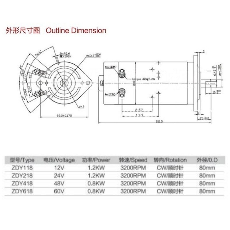 DC 12V 24V / 800W 1200W Motor Hydraulic Pump Lifting Platform Power Unit Motor.