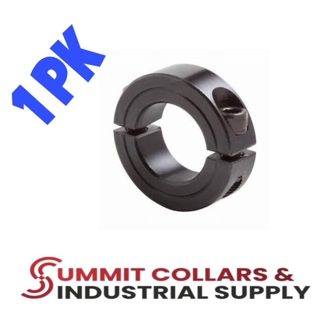 1-1/2” Bore DOUBLE SPLIT STEEL (1 PC) CLAMPING SHAFT COLLAR BLACK OXIDE