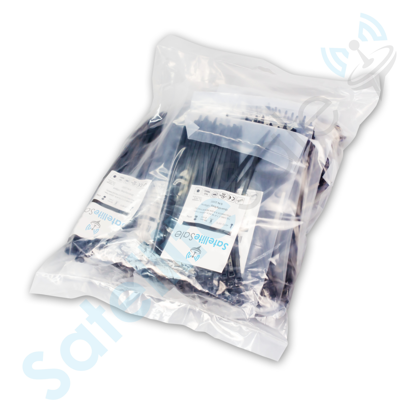 SatelliteSale Cable Wire Zip Ties Polyamide Black 7,4″, 200×4,7mm 1000pcs