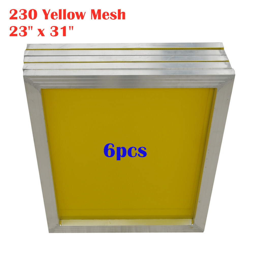 USA – Aluminum Silk Screen Frame – 230 Yellow Mesh 23″ x 31″ – 6pcs
