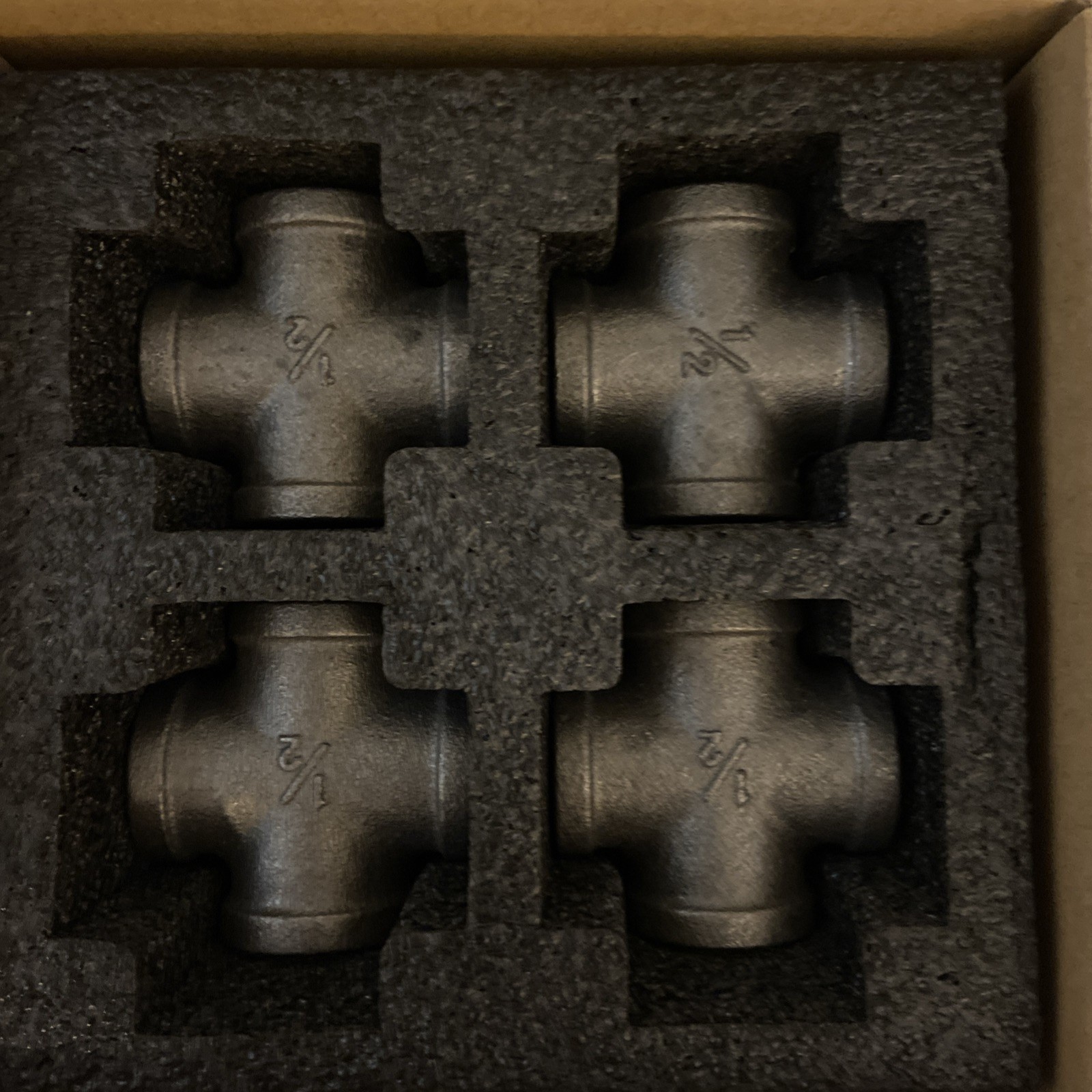 4 PACK 1/2″ Iron Cross 4-Way Tee Cross Fitting Pipe