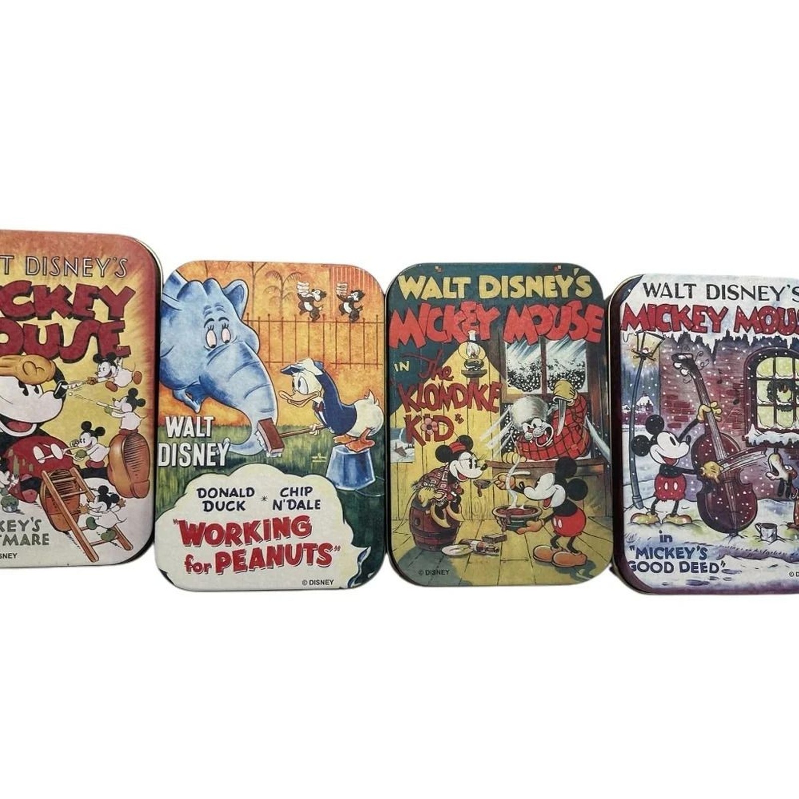 Disneyland Hong Kong Limited Edition Tin Can Set Of 4 Mickey Mouse Minnie Mouse