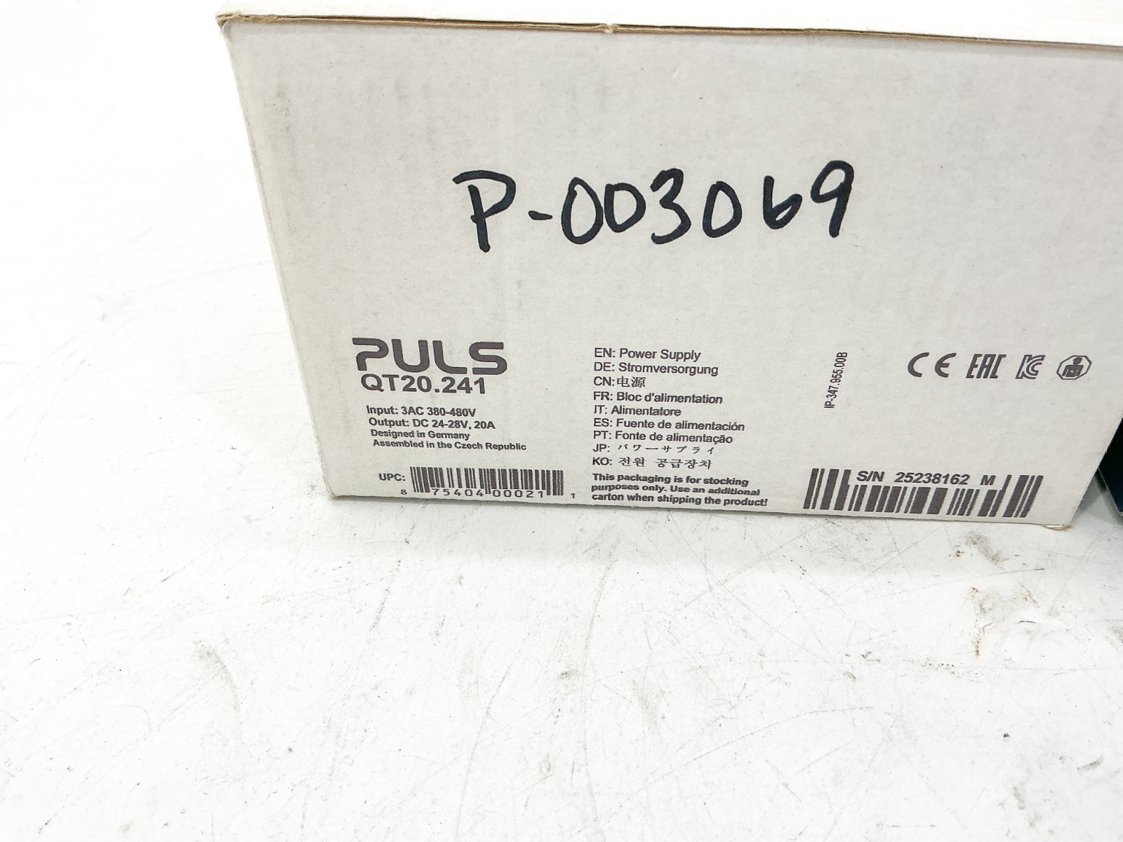 New Puls QT20.241 DIN Rail Power Supply 480VAC Input 24VDC Output
