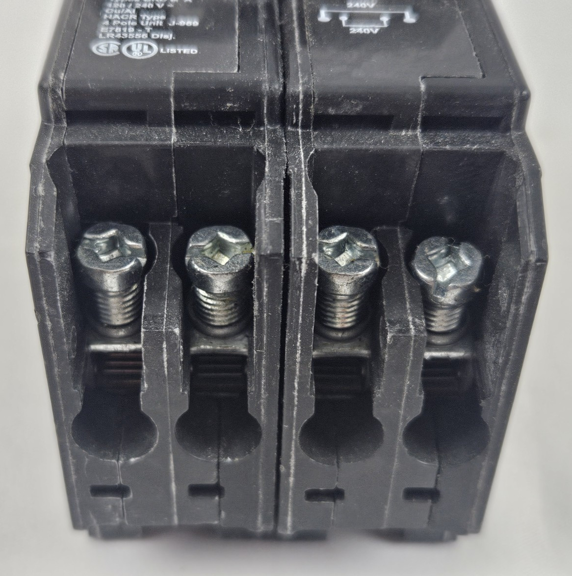 Eaton BQC220220 20A/20A 2-Pole Quadplex Tandem Plug-In Breaker Common Trip